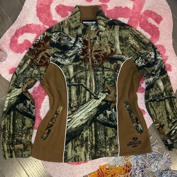 Camo quarter zip fleece pullover size L - Picture 2 of 4